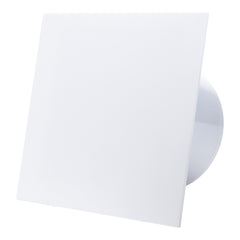 Ventilator de baie Ecovent DECORA, Ø100, Super Silent, Panou Plexiglas schimbabil, Clapeta antiretur, Debit 93 m3/h, Garanție 5 ani, Alb Mat