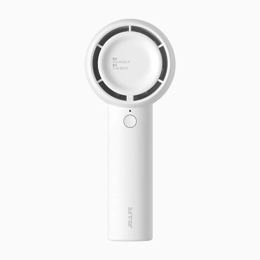 Ventilator portabil de mână JISULIFE, Life5, autonomie 4-18h, baterie 4500mAh, 5 viteze, încărcare rapidă, alb