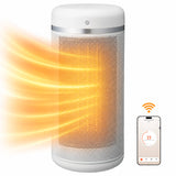 Aerotermă ceramică evoair Warmix 2200 Smart White, Wi-Fi, Control Aplicație SmartLife, Încălzire Ceramică PTC, Senzor Smart Motion, Telecomandă, Oscilație Automată, Timer 8h, Protecție Răsturnare, Ecran Tactil, Alb
