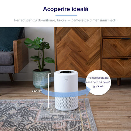 Purificator de Aer Smart Levoit Core 200S Wi-Fi, Filtru 3 in 1 True HEPA, Carbon Activ, Remote Control, Super Silent, Alexa, Google Home, Touch Screen, Alb