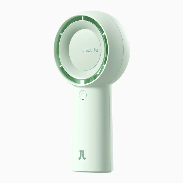 Ventilator portabil de mână JISULIFE, Life5 Plus, autonomie 3-15h, baterie 4000mAh, 5 viteze, încărcare rapidă, Verde mentă