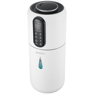 Umidificator Evoair STEAMIX3800 Smart, Wifi, Rezervor 3.8L, Capacitate de umidificare 300ml/h, Senzor umiditate, Mod Auto, Autonomie 13 ore, Lampă UVA, Aromaterapie, Indicator umiditate și temperatură, Telecomandă, Alb