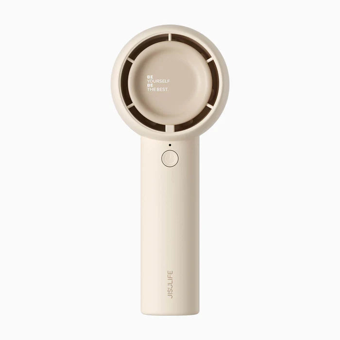 Ventilator portabil de mână JISULIFE, Life5, autonomie 2-7h, baterie 2000mAh, 3 viteze, încărcare rapidă, Bej