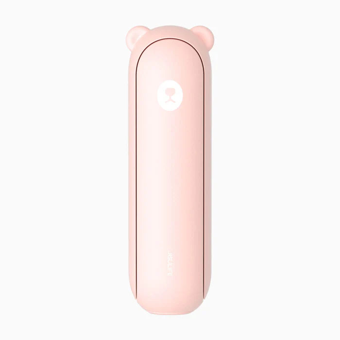 Ventilator portabil de mână JISULIFE, Life8 Plus, autonomie 11-46h, baterie 4500mAh, funcție Power Bank, lanternă LED, design pliabil, 3 viteze, încărcare rapidă, Roz