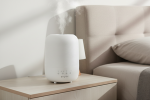 Umidificator Evoair UMIVA 3000 Rezorvor 3L, Capacitate de umidificare 300ml/h, Senzor umiditate, Mod Auto, Autonomie >8 ore, Indicator umiditate și temperatură, Alb