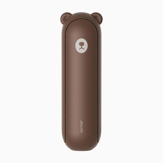 Ventilator portabil de mână JISULIFE, Life8 Plus, autonomie 11-46h, baterie 4500mAh, funcție Power Bank, lanternă LED, design pliabil, 3 viteze, încărcare rapidă, Maro