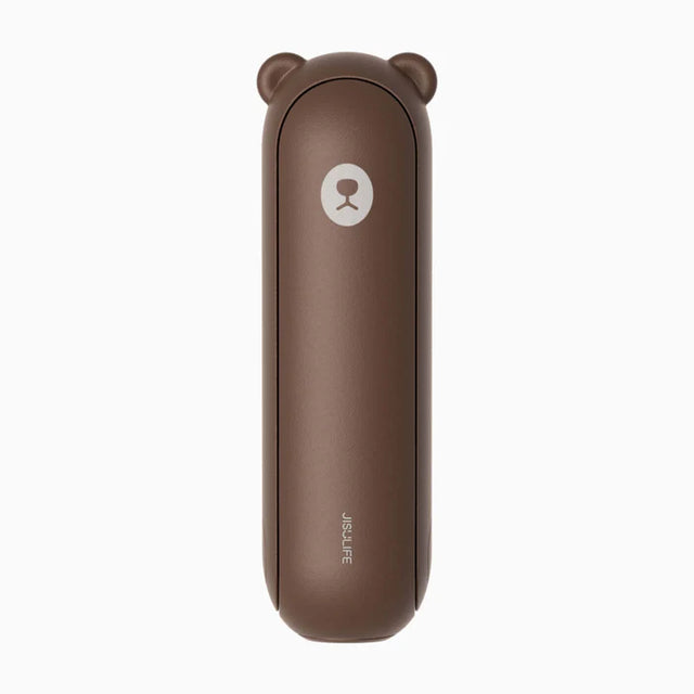 Ventilator portabil de mână JISULIFE, Life8 Plus, autonomie 11-46h, baterie 4500mAh, funcție Power Bank, lanternă LED, design pliabil, 3 viteze, încărcare rapidă, Maro