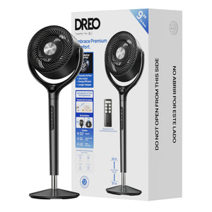 Ventilator Circular Dreo DR-HPF022, Telecomandă, 9 Viteze, 3 Moduri Funcționare, Oscilație Automată 120°, Timer 8H, Motor DC Silențios, Înălțime Reglabilă, Gri