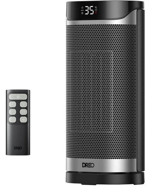 Aeroterma Dreo Solaris 619, 2000W, Heater Ceramica, Oscilație orizontala 70°, Timer 12h, Display LED, 3 Trepte Incălzire, Mod ECO, Termostat, Silentios, Telecomanda, Negru&Argintiu