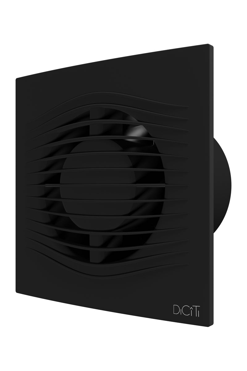 Ventilator baie SLIM 4C Matt Black, Debit 90mc/h, Diametru Ø100mm, Clapeta antiretur, Matt Black