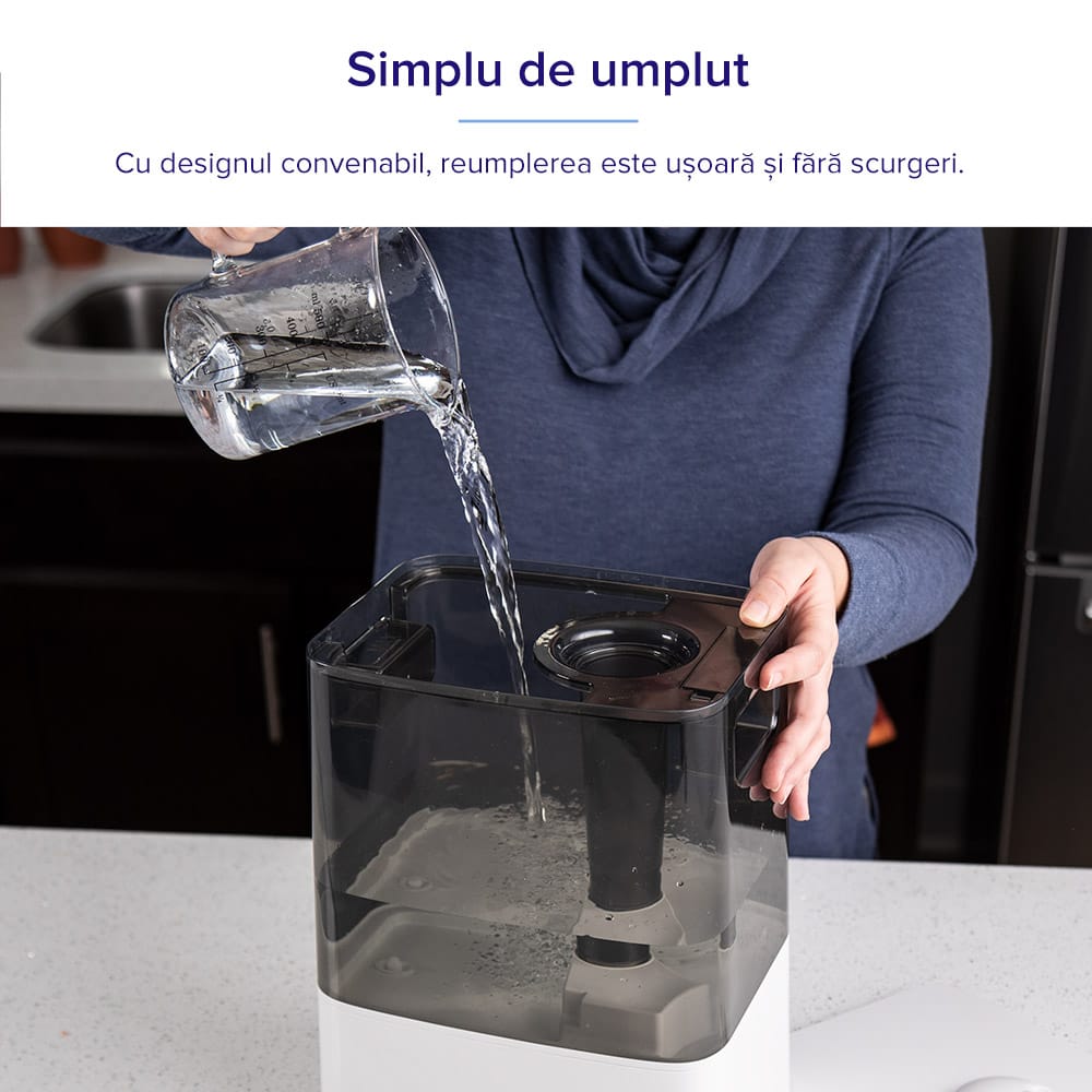 Umidificator de aer LEVOIT Classic 300S, Rezervor 6L, Super Silentios, Aplicatie Smart, Senzor Umiditate, Functie AUTO, Aromaterapie, Autonomie 60 ore, Gray