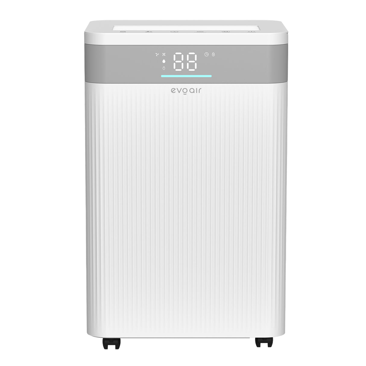 Dezumidificator Evoair ComfoDry20, 20l/24h, Silentios, Senzor de Umiditate, Uscare Rufe, Mod Noapte, Lumină Ambientală, Drenaj Continuu, Rezervor 4l, Alb