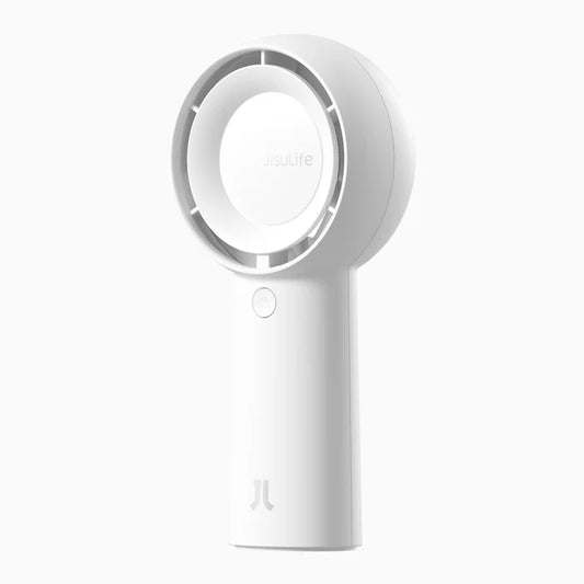 Ventilator portabil de mână JISULIFE, Life5 Plus, autonomie 3-15h, baterie 4000mAh, 5 viteze, încărcare rapidă, Alb