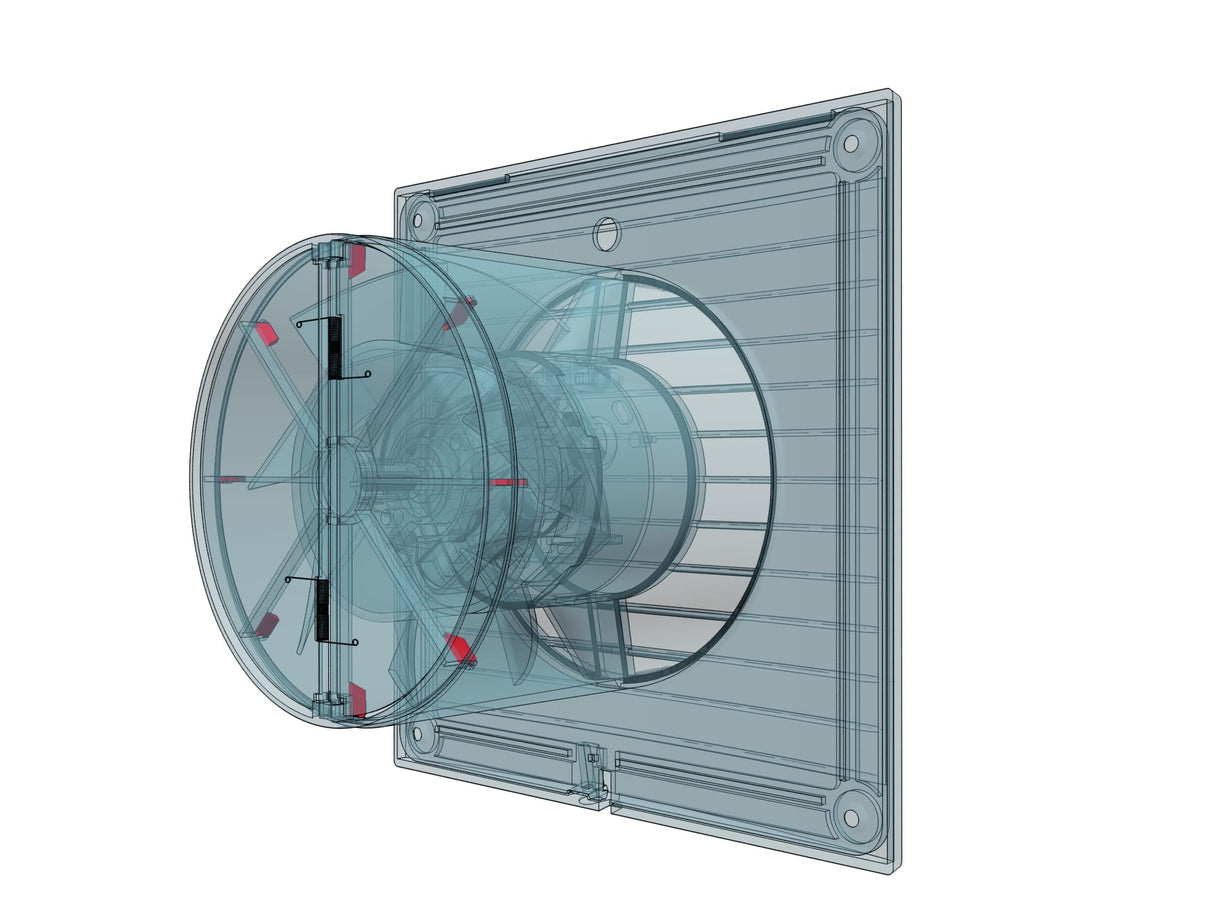 Clapeta antiretur pentru ventilator baie Ø125mm, plastic Alb