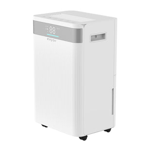 Dezumidificator Evoair ComfoDry20, 20l/24h, Silentios, Senzor de Umiditate, Uscare Rufe, Mod Noapte, Lumină Ambientală, Drenaj Continuu, Rezervor 4l, Alb