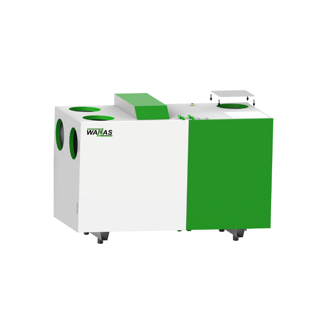 Centrala de Ventilație cu recuperare de căldură 4 în 1 Wanas Combo 830 Prestige cu baterie pe freon și agregat Midea, Smart, Funcție Ventilație, Umidificare, Încălzire și Răcire