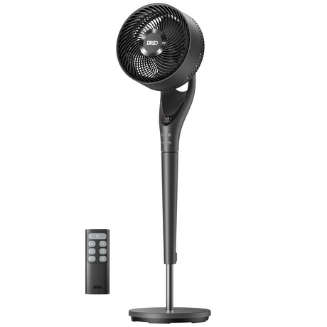 Ventilator Circular Dreo DR-HPF024, Telecomandă, 9 Viteze, 4 Moduri Funcționare, Oscilație Automată, Timer, Motor DC Silențios, Înălțime Reglabilă, Gri