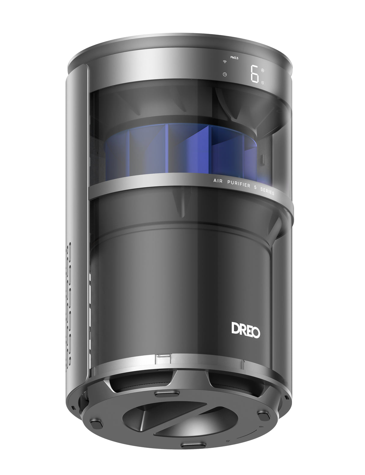 Purificator aer Dreo 530AS Smart, Wifi, 221 m³/h, Filtru 3 in 1 True HEPA, DREO HyperSilent™, 4 trepte de viteza, Mod Turbo, Mod Auto, Mod de noapte, Senzor calitate aer, Lumină ambientală, Până la 90 m², Negru