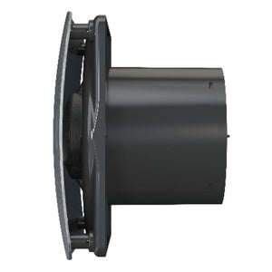 Ventilator de baie Rio 4C Matt Black Debit 100 m3/h, Diametru Ø100, Clapeta antiretur, Chrome