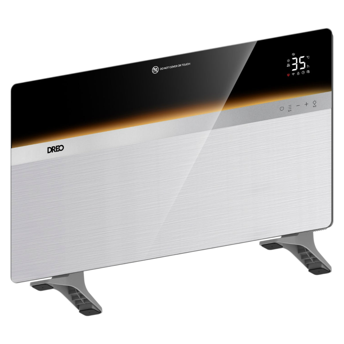 Aerotermă cu convecție DREO 711S Smart, 1500W, Mod ECO, Incălzire silențioasă HyperSilent™ 0 dB, 3 Trepte, Control temperatură 5–35°C, ECO, Timer 24h, Protecție Shield360° cu 8 niveluri de siguranță, IP24, Telecomanda, Temporizator 12h, Argintiu
