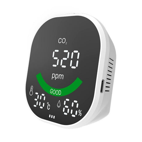 Monitor calitate aer CO2-3, detector CO2 dioxid de carbon, Temperatura, Umiditate, incarcare USB-C