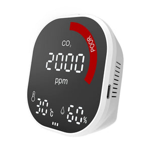 Monitor calitate aer CO2-3, detector CO2 dioxid de carbon, Temperatura, Umiditate, incarcare USB-C