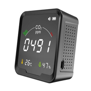 Monitor calitate aer PTH-9C, detector CO2 dioxid de carbon, Temperatura, Umiditate, incarcare USB-C