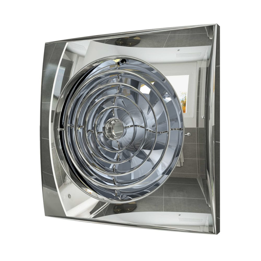 Ventilator baie AURA 4C Silent, Clapeta antiretur, Garantie 2 ani, Motor Long Life 40000h, Debit 90mc/h, Ø100mm Chrome