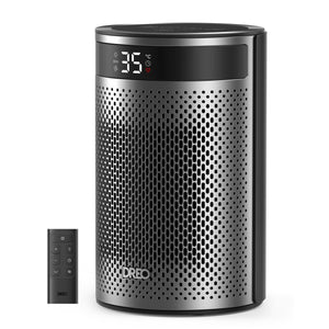 Aeroterma Dreo Atom 416, 1500W, Heater Ceramica, Termostat, Timer 12h, Display LED, Eco Mode, Silentios, Mod Eco, Telecomanda, Negru&Argintiu