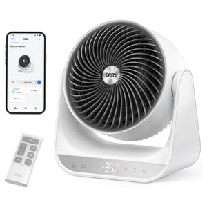 Aerotermă Dreo 714S Smart, 2000W, Heater Ceramica, Termostat, Eco Mode, Functie Ventilator, Oscilatie 90°, Telecomanda, Alb