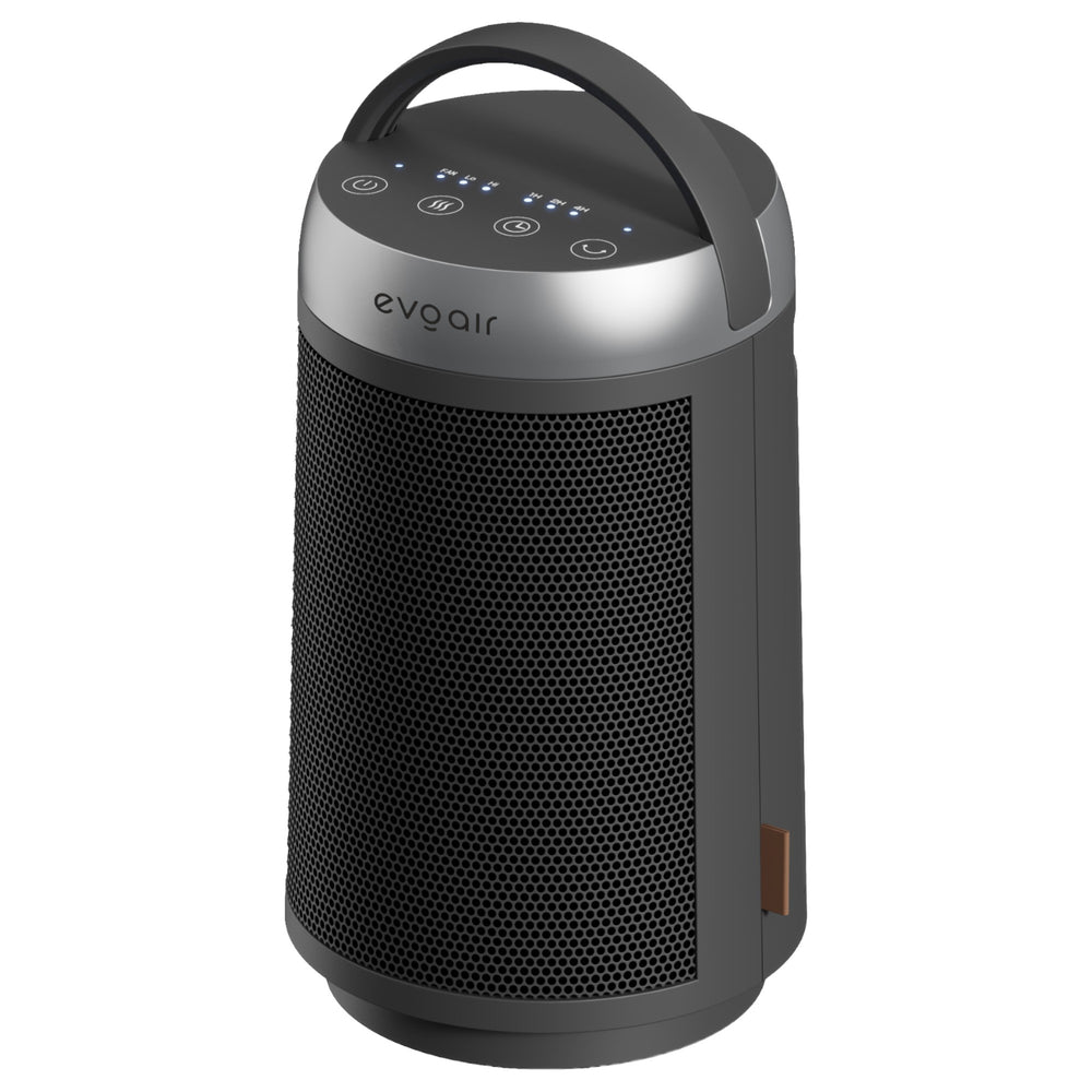Aerotermă ceramică evoair Warmix 1500, Wi-Fi, Control Aplicație SmartLife, Încălzire Ceramică PTC, Termostat 3 trepte, Oscilație 60°, Protecție Răsturnare, Răcire Automată (60s), Ecran Tactil, Negru