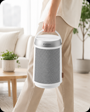Resigilat! Aerotermă ceramică Evoair Warmix 1500, Wi-Fi, Control Aplicație SmartLife, Încălzire Ceramică PTC, Termostat 3 trepte, Oscilație 60°, Protecție Răsturnare, Răcire Automată (60s), Ecran Tactil, Alb