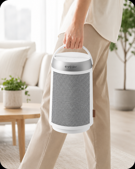 Aerotermă ceramică Evoair Warmix 1500, Wi-Fi, Control Aplicație SmartLife, Încălzire Ceramică PTC, Termostat 3 trepte, Oscilație 60°, Protecție Răsturnare, Răcire Automată (60s), Ecran Tactil, Alb