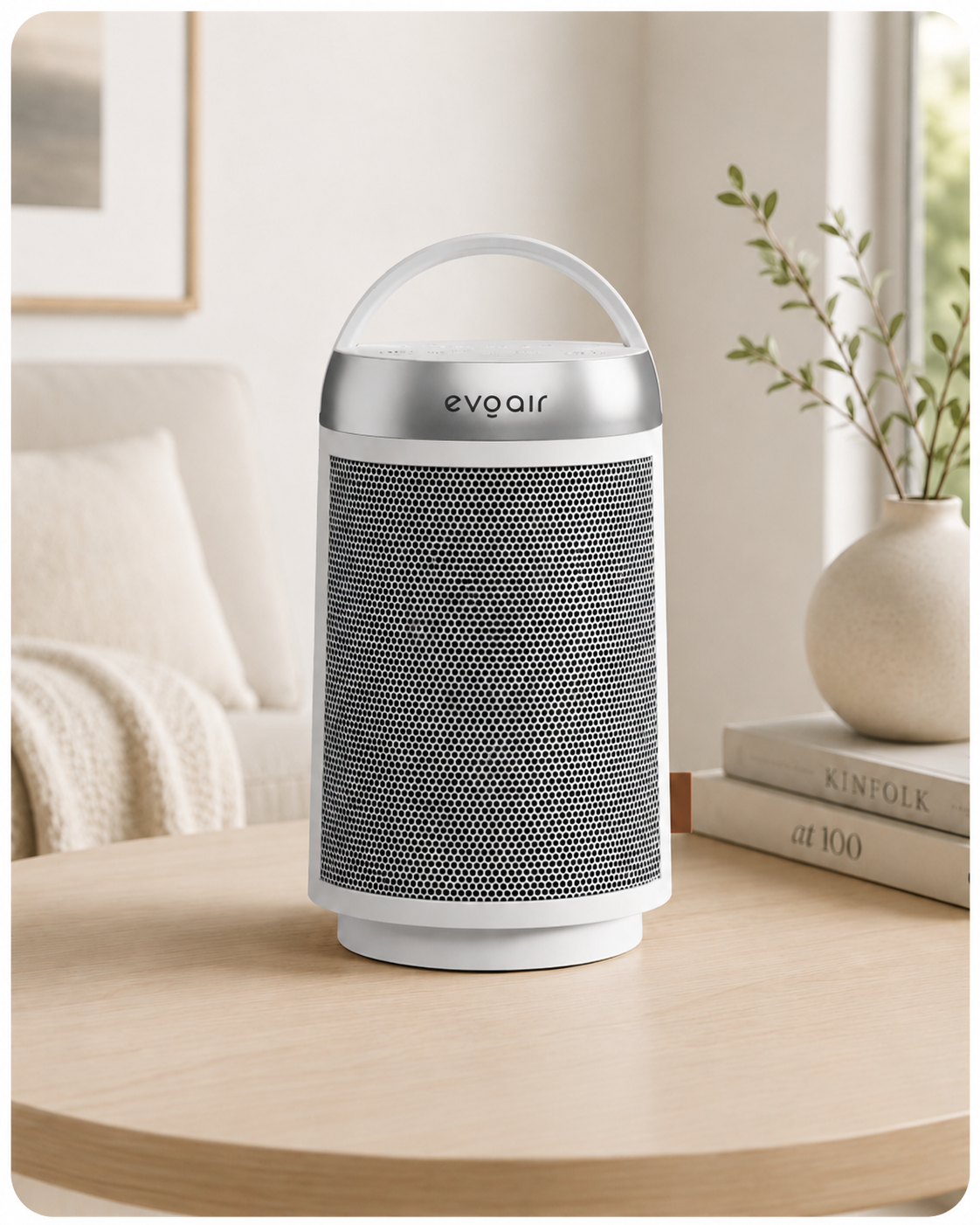 Aerotermă ceramică Evoair Warmix 1500, Wi-Fi, Control Aplicație SmartLife, Încălzire Ceramică PTC, Termostat 3 trepte, Oscilație 60°, Protecție Răsturnare, Răcire Automată (60s), Ecran Tactil, Alb