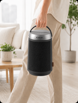 Aerotermă ceramică evoair Warmix 1500, Wi-Fi, Control Aplicație SmartLife, Încălzire Ceramică PTC, Termostat 3 trepte, Oscilație 60°, Protecție Răsturnare, Răcire Automată (60s), Ecran Tactil, Negru