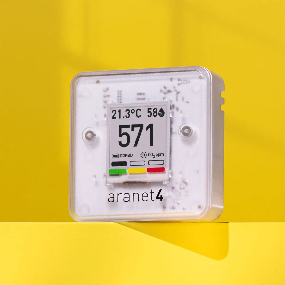 Monitor Aranet4 HOME, Wireless, Senzor CO₂ tip NDIR, Temperatură, Umiditate relativă, Presiune atmosferică, , Ecran E-Ink, Portabil, Alb