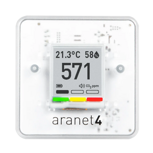 Monitor Aranet4 HOME, Wireless, Senzor CO₂ tip NDIR, Temperatură, Umiditate relativă, Presiune atmosferică, , Ecran E-Ink, Portabil, Alb