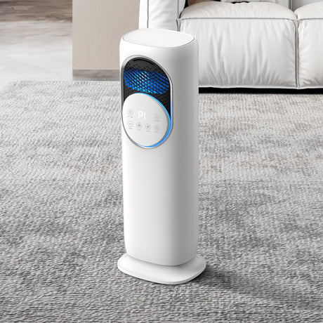 Ventilator turn 4 in 1 Evoair BRIIS SILVER, Aerotermă, Răcitor, Umidificator, Sterilizator UV, Telecomanda, 2 viteze Încălzire, 3 viteze Răcire, Pastile Racire 2+2 Cadou, Rezervor 3.15l Alb/Argintiu