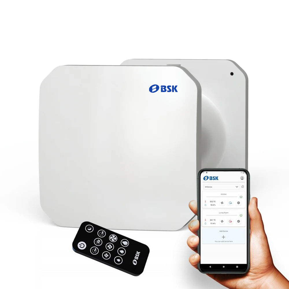 BSK ZEPHYR Sistem de ventilație cu recuperare de căldură și flux alternativ, senzori de temperatura & umiditate si telecomanda