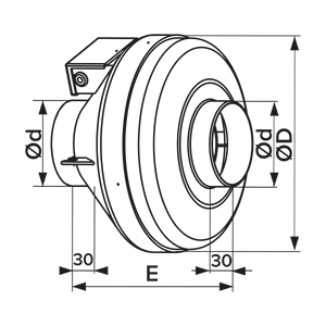 Ventilator centrifugal de tubulatura CYCLONE 160, Debit 680mc/h, Diametru Ø160mm