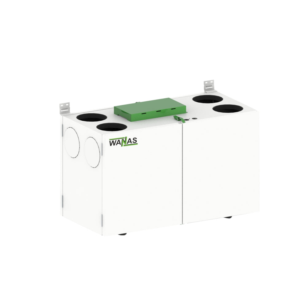 Centrala de Ventilație cu recuperare de căldură Wanas Combo 430 V&H Light, Smart, Debit de aer 430 m³/h, Cu preheater de 1000W, Funcție Ventilație și Umidificare