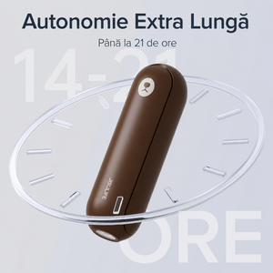 Ventilator portabil de mână JISULIFE, Life8, autonomie 12-21h, baterie 2000mAh, funcție Power Bank, lanternă LED, design pliabil, 2 viteze, încărcare rapidă, Maro