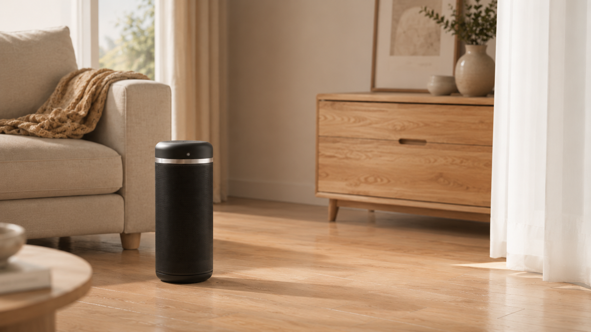 Aerotermă ceramică evoair Warmix 2200 Smart Black, Wi-Fi, Control Aplicație SmartLife, Încălzire Ceramică PTC, Senzor Smart Motion, Telecomandă, Oscilație Automată, Timer 8h, Protecție Răsturnare, Ecran Tactil, Negru.