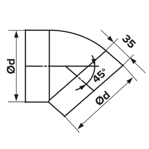 Cot Tubulatura, Ø160mm, la 45°, PVC