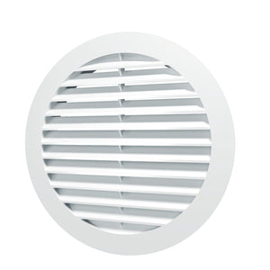 Grila ventilatie rotunda Diametru Ø120mm, cu plasa antitantari ASA plastic Alb