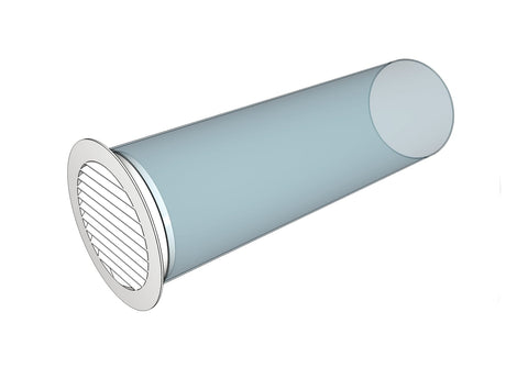 Grila ventilatie rotunda Ø150mm exterior Ø200mm, ASA plastic Alb