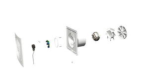 Ventilator baie SLIM 6C Super Silent, Garantie 2 ani, Clapeta antiretur, Motor Long Life 40000h, Debit 250mc/h, Ø150mm