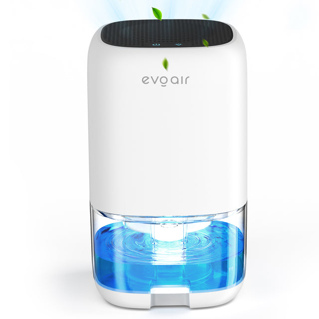 Dezumidificator aer Evoair HUMIX300, 300ml/24h, Silentios, Lumina Ambientală în 7 culori, Rezervor 1l, Alb