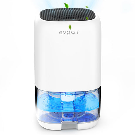 Resigilat! Dezumidificator aer Evoair HUMIX300, 300ml/24h, Silentios, Lumina Ambientală în 7 culori, Rezervor 1l, Alb