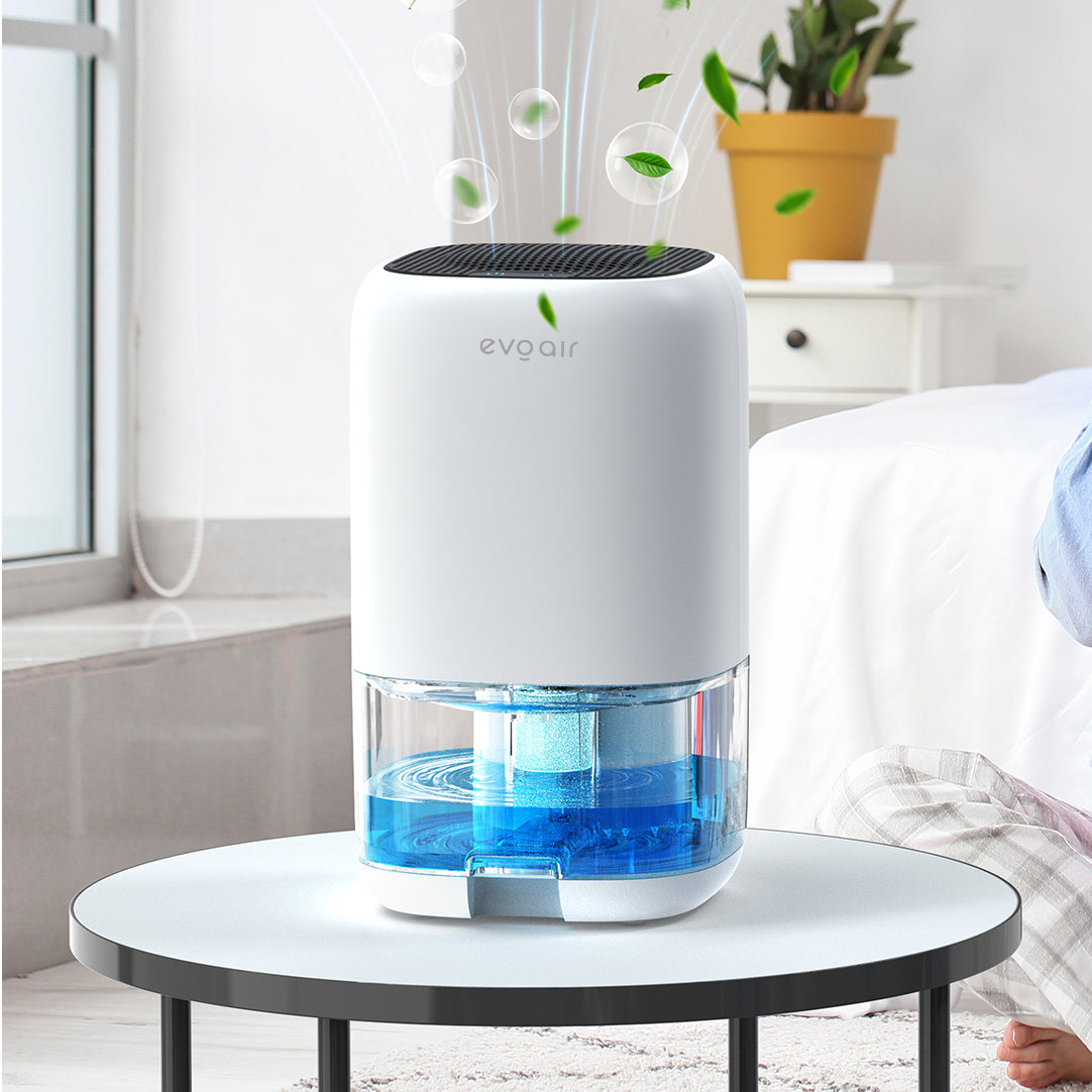 Resigilat! Dezumidificator aer Evoair HUMIX300, 300ml/24h, Silentios, Lumina Ambientală în 7 culori, Rezervor 1l, Alb